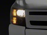OE Style Headlights with Clear Corners; Black Housing; Clear Lens (07-13 Silverado 1500)