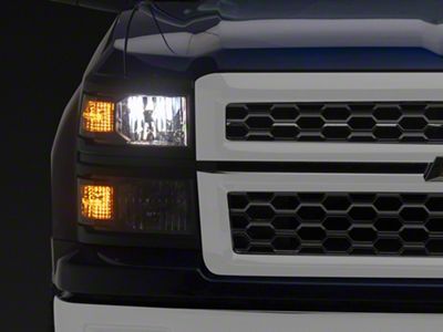 OE Style Headlights with Clear Corners; Black Housing; Clear Lens (14-15 Silverado 1500)