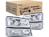 OE Style Headlights with Clear Corners; Chrome Housing; Clear Lens (03-06 Silverado 1500)