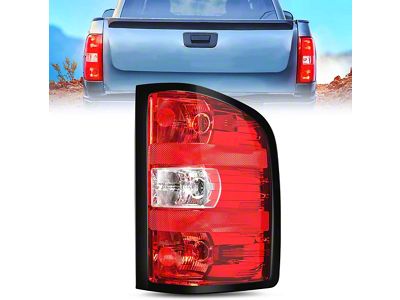 OE Style Tail Light; Chrome Housing; Red Lens; Passenger Side (07-13 Silverado 1500)