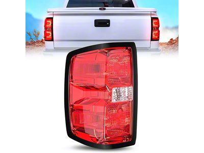OE Style Tail Light; Chrome Housing; Smoked Lens; Driver Side (14-18 Silverado 1500 w/ Factory Halogen Tail Lights)