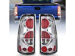 OE Style Tail Lights; Chrome Housing; Clear Lens (99-06 Silverado 1500 Fleetside)
