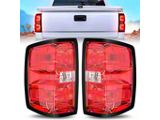 OE Style Tail Lights; Chrome Housing; Smoked Lens (14-18 Silverado 1500 w/ Factory Halogen Tail Lights)
