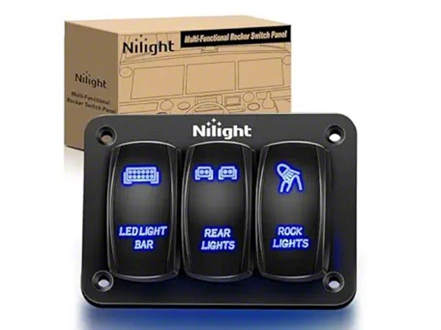 Panel Light Rocker Switch Silverado 2500 3-Gang Aluminum Rocker Switch Panel with LED Light, Rear ...