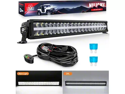 Nilight 30-Inch LED Light Bar with DRL; Anti-Glare Flood/Spot Combo (Universal; Some Adaptation May Be Required)