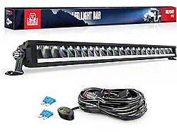 Nilight 30-Inch Single Row LED Light Bar with DRL; Anti-Glare Flood/Spot Combo Beam (Universal; Some Adaptation May Be Required)