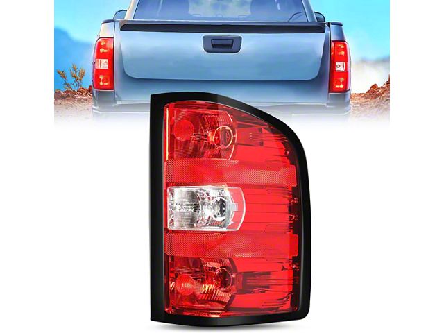 Nilight OE Style Tail Light; Chrome Housing; Red Lens; Passenger Side (07-14 Silverado 2500 HD)
