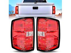 OE Style Tail Lights; Chrome Housing; Smoked Lens (15-19 Silverado 2500 HD w/ Factory Halogen Tail Lights)
