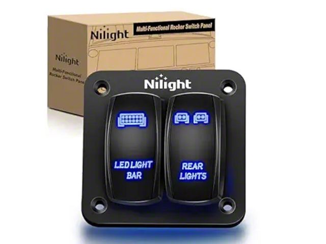 Panel Light Rocker Switch Silverado 3500 2-Gang Aluminum Rocker Switch Panel with LED Light Bar ...