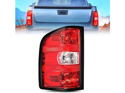 Nilight OE Style Tail Light; Chrome Housing; Red Lens; Driver Side (07-14 Silverado 3500 HD)