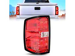 OE Style Tail Light; Chrome Housing; Smoked Lens; Driver Side (15-19 Silverado 3500 HD w/ Factory Halogen Tail Lights)