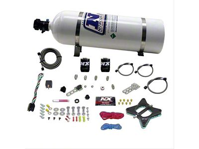 Nitrous Express 2-Valve Nitrous Plate System; 15 lb. Bottle (97-10 4.6L F-150)