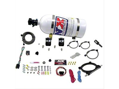 Nitrous Express High Output Nitrous Plate System; 10 lb. Bottle (20-25 7.3L F-350 Super Duty)