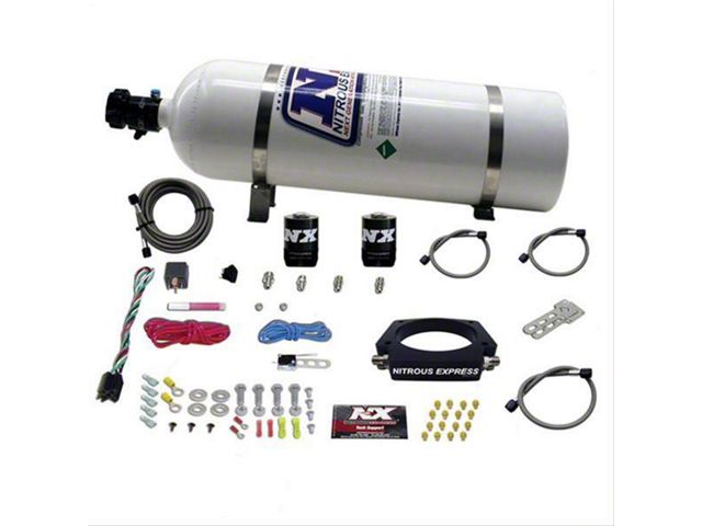 Nitrous Express LS 102mm Nitrous Plate System; 15 lb. Bottle (07-13 V8 Sierra 1500)