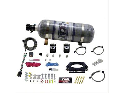 Nitrous Express LS 90mm Nitrous Plate System; 12 lb. Carbon Bottle (07-13 V8 Sierra 1500)