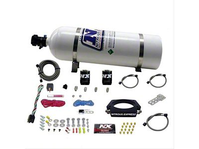 Nitrous Express LS 90mm Nitrous Plate System; 15 lb. Bottle (07-13 V8 Sierra 1500)