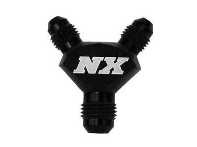 Nitrous Express Billet Pure-Flo Y Fitting; 4AN x 4AN x 4AN; Blue