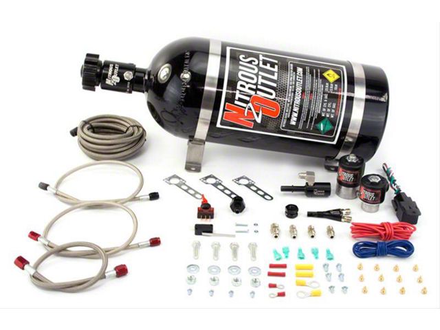 Nitrous Outlet Single Nozzle System; 10 lb. Bottle (11-15 5.0L F-150)