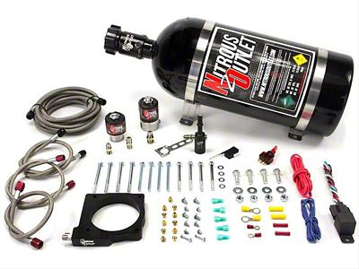 Nitrous Outlet 90mm Hemi Plate System; 12 lb. Bottle (03-18 5.7L RAM 2500)
