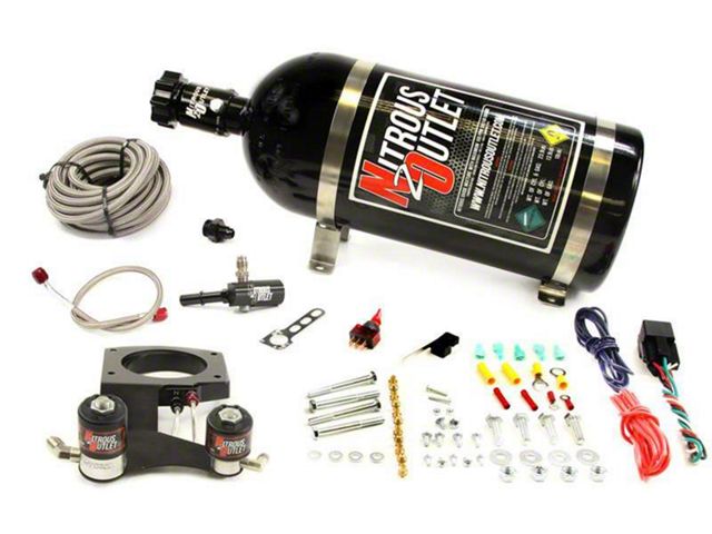 Nitrous Outlet 87mm Hardline Plate System; 12 lb. Bottle (14-18 6.2L Sierra 1500)