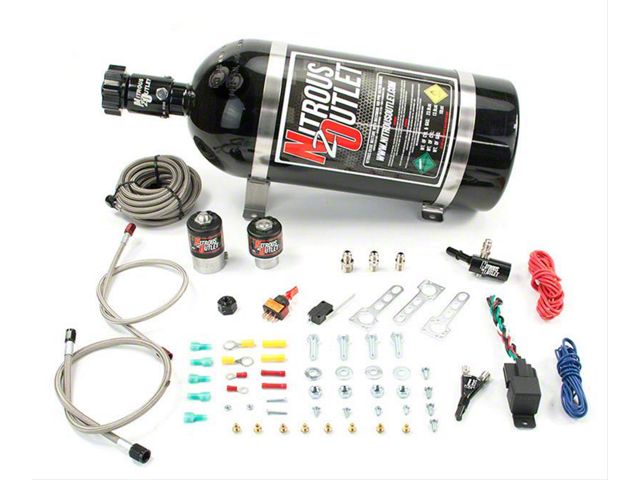 Nitrous Outlet Single Nozzle System; 10 lb. Bottle (14-24 V8 Sierra 1500)