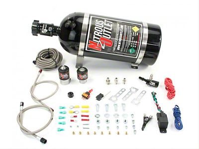 Nitrous Outlet Single Nozzle System; 12 lb. Bottle (14-24 V8 Sierra 1500)