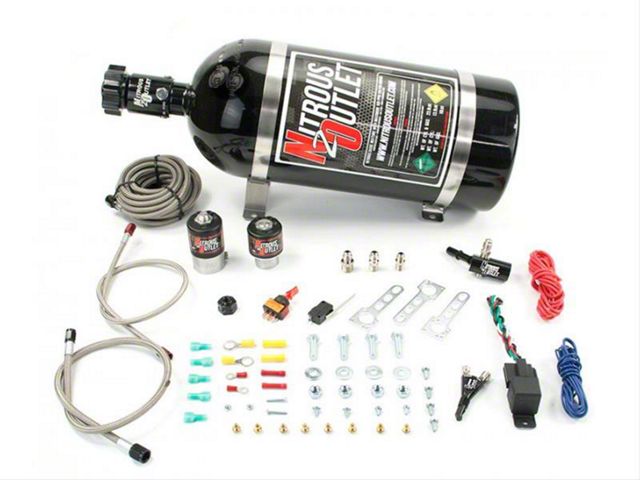 Nitrous Outlet Single Nozzle System; 12 lb. Bottle (14-24 V8 Sierra 1500)