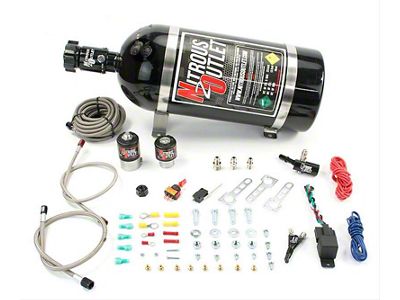 Nitrous Outlet Single Nozzle System; 15 lb. Bottle (14-24 V8 Sierra 1500)