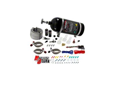 Nitrous Outlet X-Series Single Nozzle System; 10 lb. Bottle (14-18 V8 Sierra 1500)