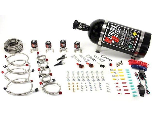 Nitrous Outlet EFI Dual Stage Single Nozzle System; 15 lb. Bottle (07-24 Sierra 3500 HD)