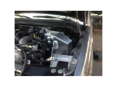 Factory Replacement Coolant Tank and Battery Tray; Polished (08-10 6.4L Powerstroke F-350 Super Duty)
