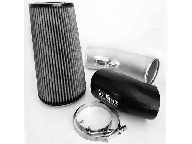 No Limit Fabrication Cold Air Intake with Pro DRY S Filter for Mod Turbo; Raw (11-16 6.7L Powerstroke F-250 Super Duty)