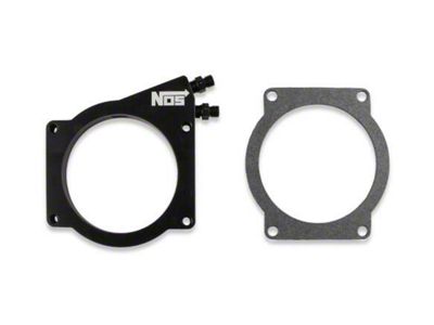 NOS Plate Wet Nitrous System for 90mm or 92mm 4-Bolt Drive-By-Wire Throttle Bodies; Black Bottle (01-12 6.0L Sierra 3500 HD)