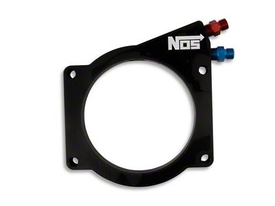 NOS Plate Wet Nitrous System for 90mm or 92mm 4-Bolt Drive-By-Wire Throttle Bodies; Blue Bottle (01-12 6.0L Silverado 2500 HD)