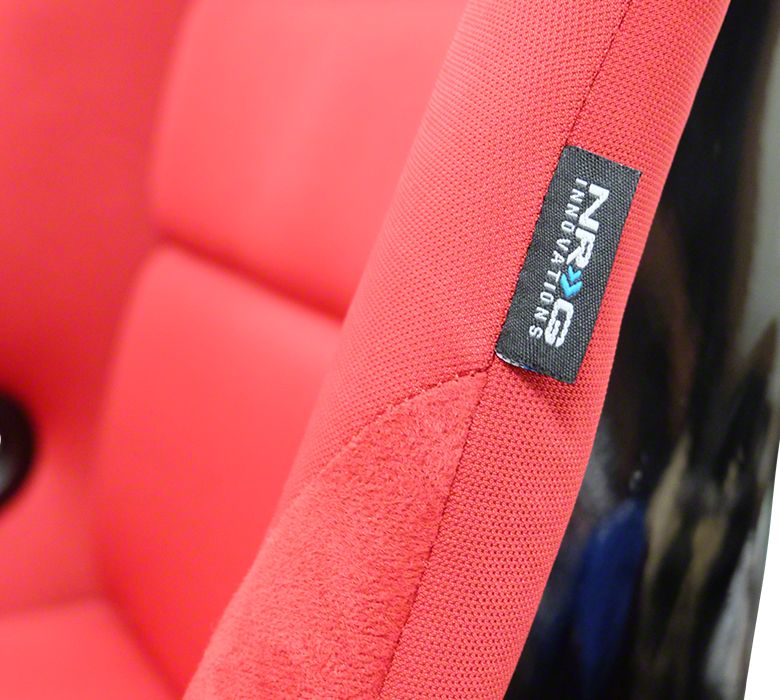 NRG Innovations RAM 1500 Large Bucket Seat; Red Cloth FRP-300RD