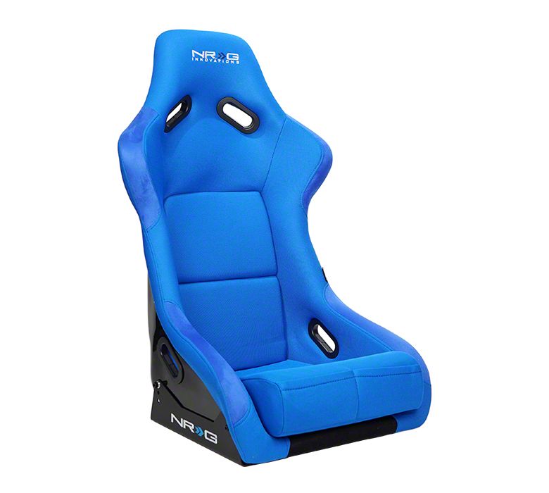 NRG Innovations Ranger Large Bucket Seat; Blue Cloth FRP-300BL