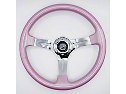 NRG Innovations Chromatic Series 350mm Classic Steering Wheel; Chrome and Pink Iridescent (Universal; Some Adaptation May Be Required)