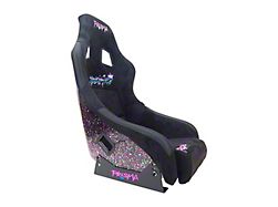 NRG Innovations SPECTRA Medium Bucket Seat; Black Micro Fiber with Confetti Back (Universal; Some Adaptation May Be Required)