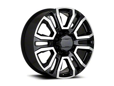 OE Concept GMC Sierra HD Denali Replica Black Machined 8-Lug Wheel; 22x8.5; 44mm Offset (11-14 Sierra 2500 HD)