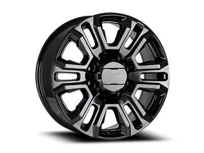 OE Concept GMC Sierra HD Denali Replica Gloss Black 8-Lug Wheel; 22x8.5; 15mm Offset (07-10 Sierra 3500 HD SRW)