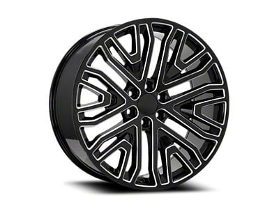 OE Concept GMC Sierra Replica Gloss Black Milled 6-Lug Wheel; 24x10; 30mm Offset (07-13 Silverado 1500)