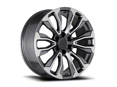 OE Concept Sierra AT4 Replica Gunmetal Machined 6-Lug Wheel; 24x10; 31mm Offset (14-18 Silverado 1500)