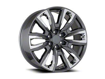 OE Concept Sierra Denali Replica Gray with Chrome Inserts 6-Lug Wheel; 22x9; 28mm Offset (14-18 Silverado 1500)