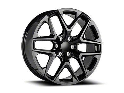 OE Concept GMC Snowflake Replica Gloss Black 6-Lug Wheel; 24x10; 24mm Offset (14-18 Silverado 1500)