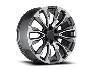 OE Concept Sierra AT4 Replica Gunmetal Machined 6-Lug Wheel; 24x10; 31mm Offset (99-06 Silverado 1500)
