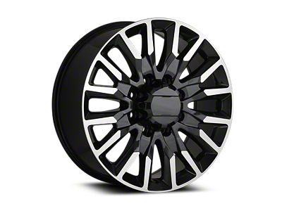 OE Concept Silverado HD Replica Black Machined 8-Lug Wheel; 22x8.5; 44mm Offset (20-26 Sierra 2500 HD)