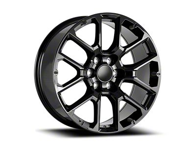 OE Concept Silverado Replica Gloss Black 6-Lug Wheel; 24x10; 28mm Offset (19-26 Silverado 1500)