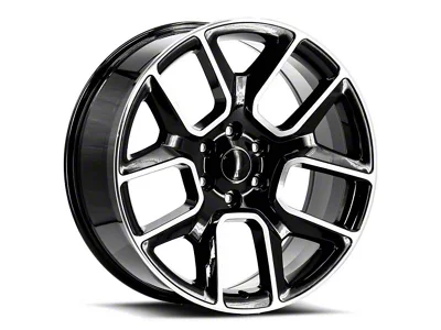 OE Revolution C-16 Gloss Black and Machined 6-Lug Wheel; 22x9; 24mm Offset (23-25 Canyon)