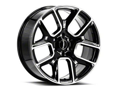 OE Revolution C-16 Gloss Black and Machined 6-Lug Wheel; 22x9; 24mm Offset (19-25 RAM 1500)