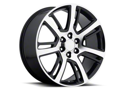 OE Revolution D-04 Gloss Black and Machined 6-Lug Wheel; 26x10; 31mm Offset (14-18 Sierra 1500)